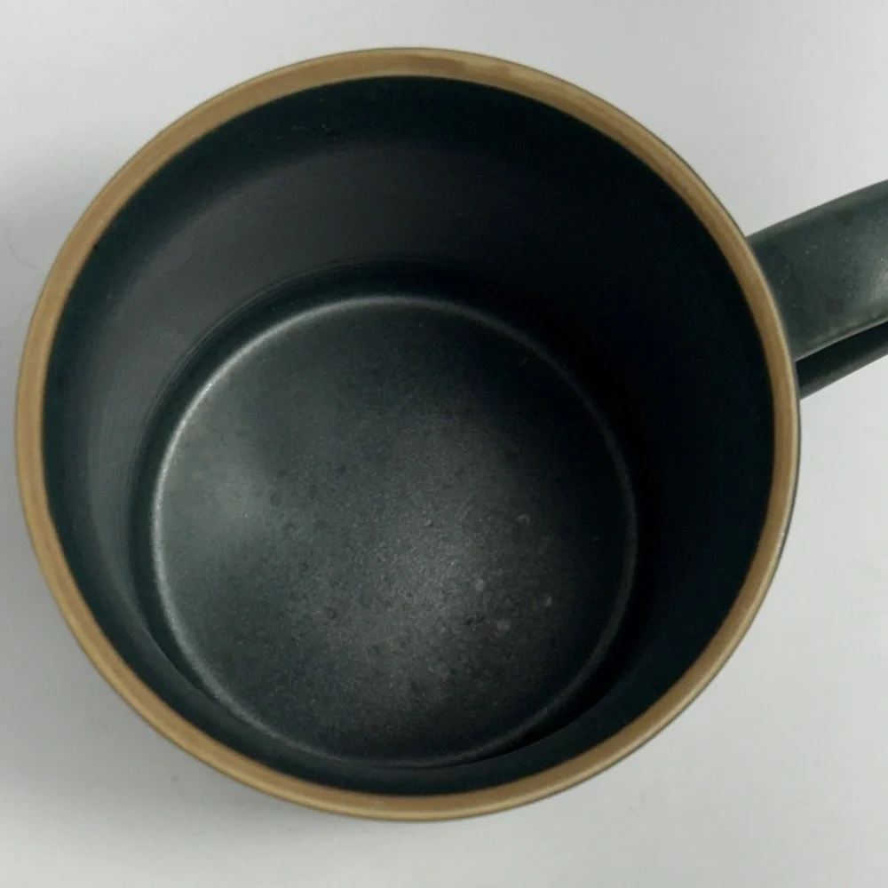 Crate & Barrel Green Trees Stoneware Mug